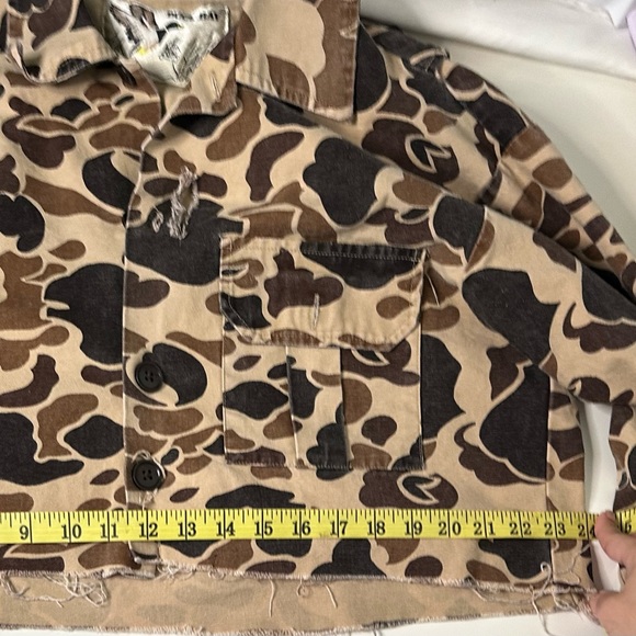 Vintage Duck Bay Camo Jacket Shacket Cropped and distressed size Small - Picture 9 of 11